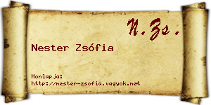 Nester Zsófia névjegykártya