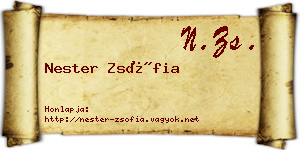 Nester Zsófia névjegykártya