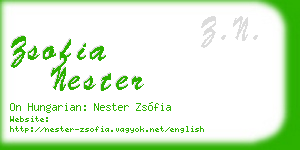 zsofia nester business card